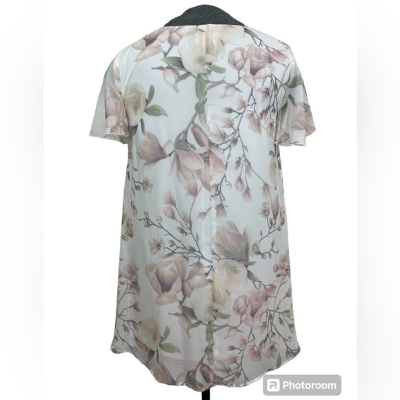 Show Me Your MuMu Kylie Mini Dress - Small - Floral Lined Flowy Sheer - Picture 3 of 14